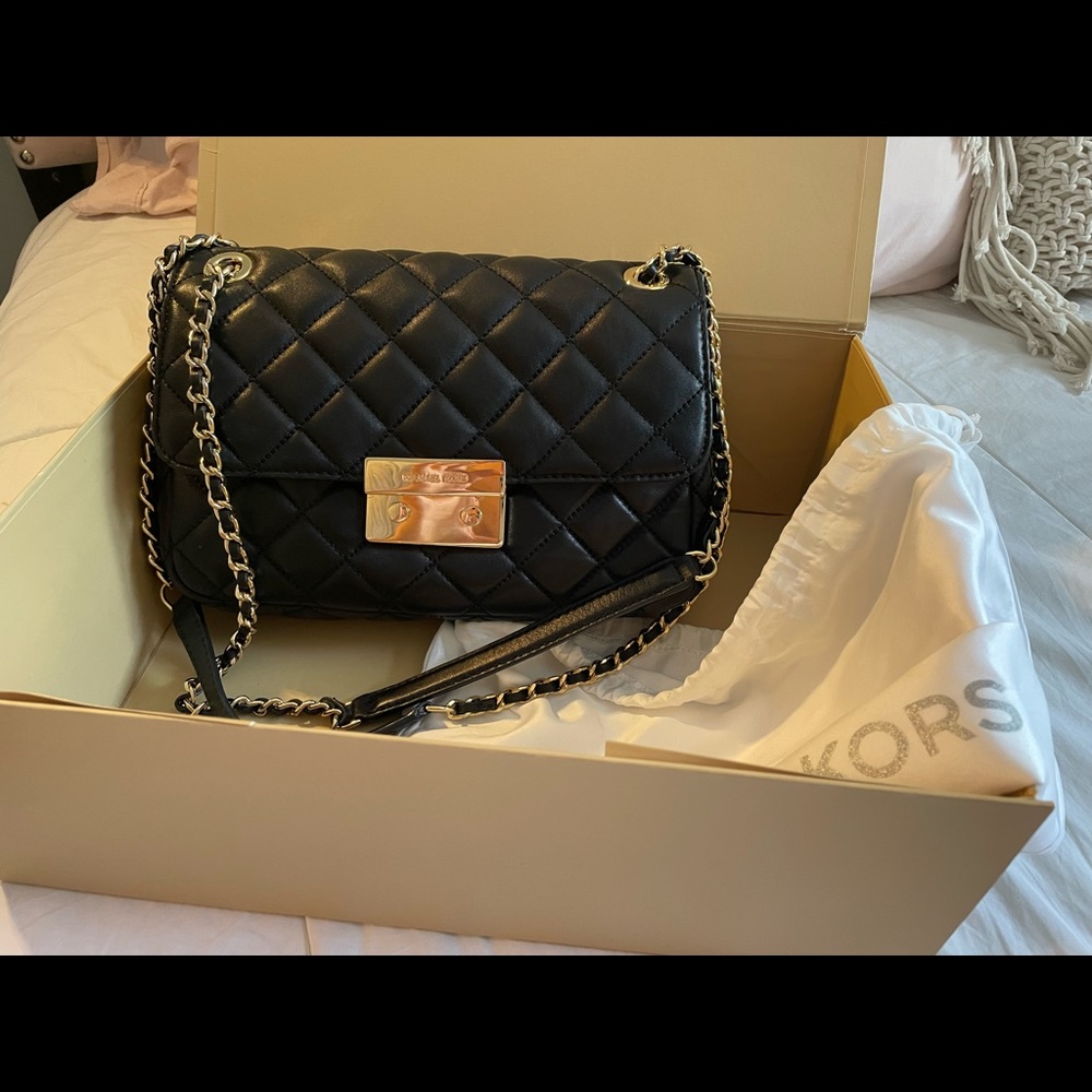 Michael Kors quilted black purse